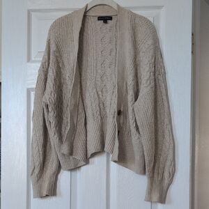 Banana Republic Beige Cable Knit Cardigan